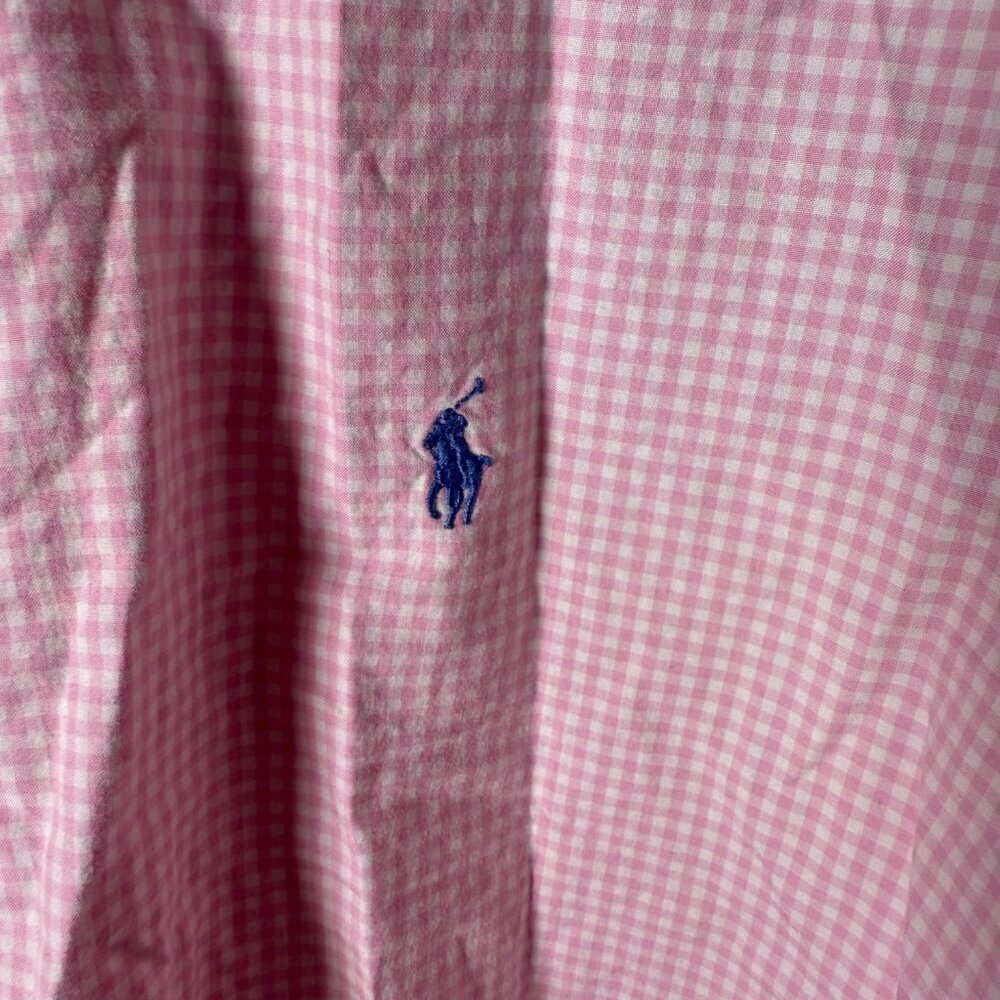 Ralph Lauren Classic Fit Mens Short Sleeve Button Down Shirt Sz 3 XLT Tall Pink - Picture 4 of 5